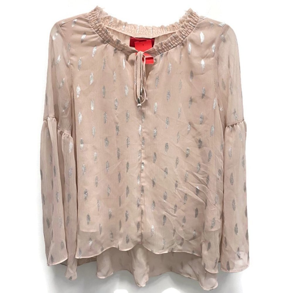 Jennifer Lopez Blush & Silver Spotted Blouse